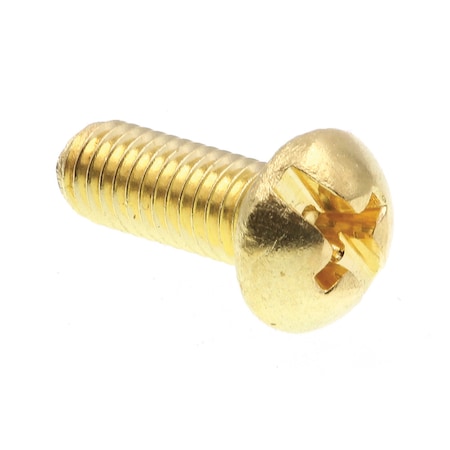 Machine Screw, Round Head, Phil/Sltd Comb Drive #10-32 X 1/2in Solid Brass 25PK